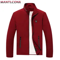 MANTLCONX 2019 куртка Для мужчин повседневная куртка Демисезонный мода Slim Fit Для мужчин куртка молнии куртки бренда Повседневное пальто плюс