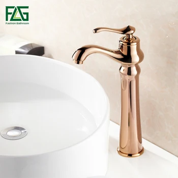 

FLG High Quality Single Handle Rose Gold Faucet Bathroom Sink Mixer Tap Basin Faucets Hot and Cold Water Torneira
