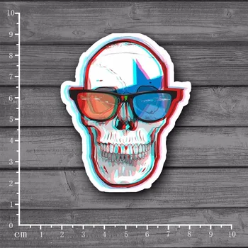 

Exclusive 3D Effects Skull white background On Notebook Laptop Stationery Sticker Snowboard Luggage Fridge Home Decor[Single]