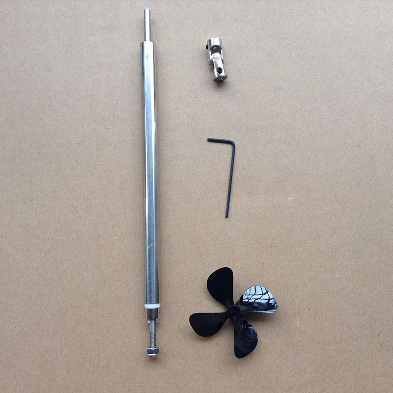 

1Set Power Kit 10/15/20/25/30cm 4mm Drive Shaft+D50 Four-blade CW Propeller+Universal Joint for DIY RC Model 550 Motor Parts