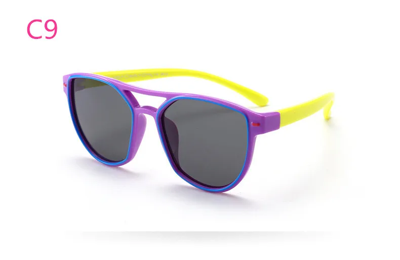 ASUOP2018 new fashion silicone children pilot polarized sunglasses UV400 retro girl round glasses boy color soft brand glasses (1)
