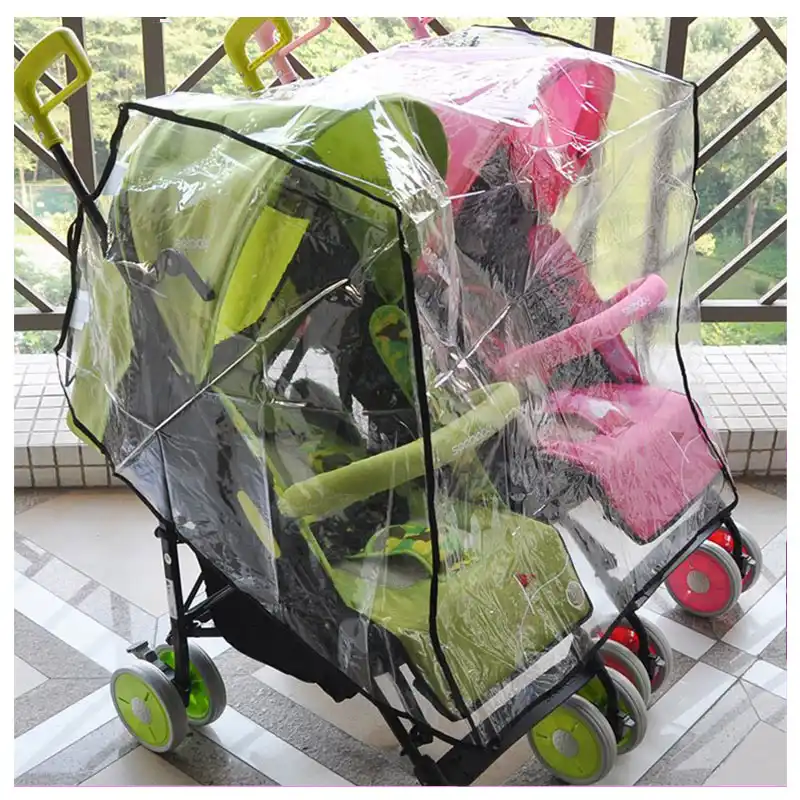 double buggy rain cover universal