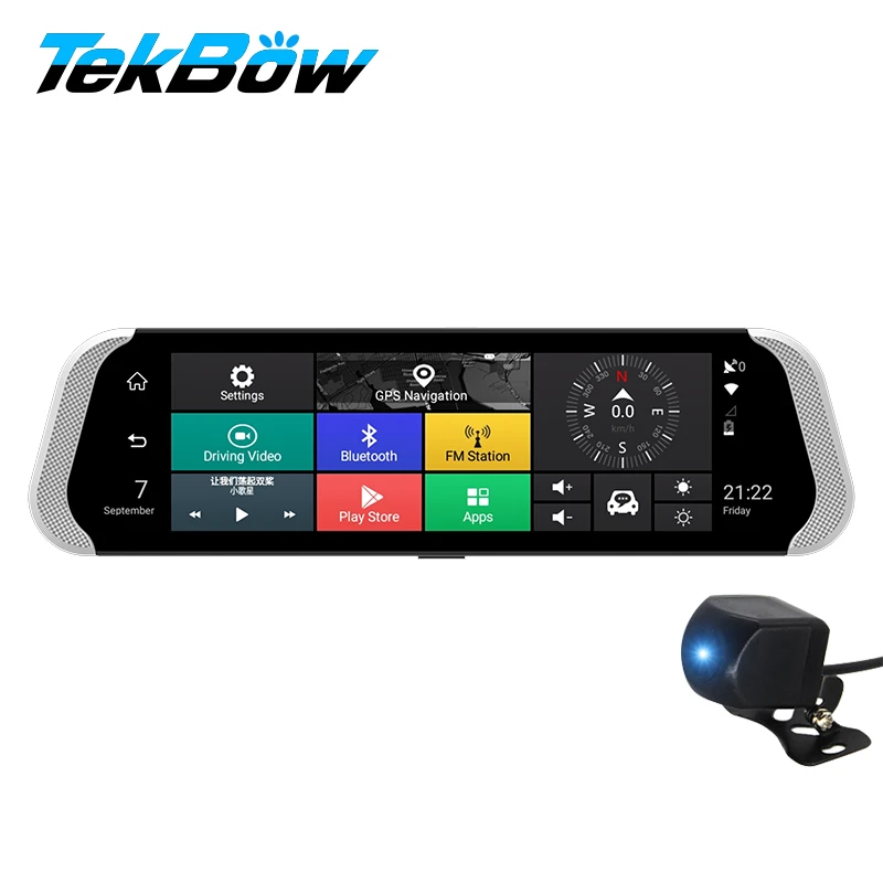 

Tekbow 10' Car DVR Mirror Camera Android Support 3G/WIFI GPS Navigation Dash Cam Car Video Recorder Camera Parking Monitor BT