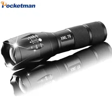 

E17 LED Flashlight zoom torch waterproof flashlights XM-L T6 Q5 3800LM 3mode 5mode led Zoomable light battery Free Ship