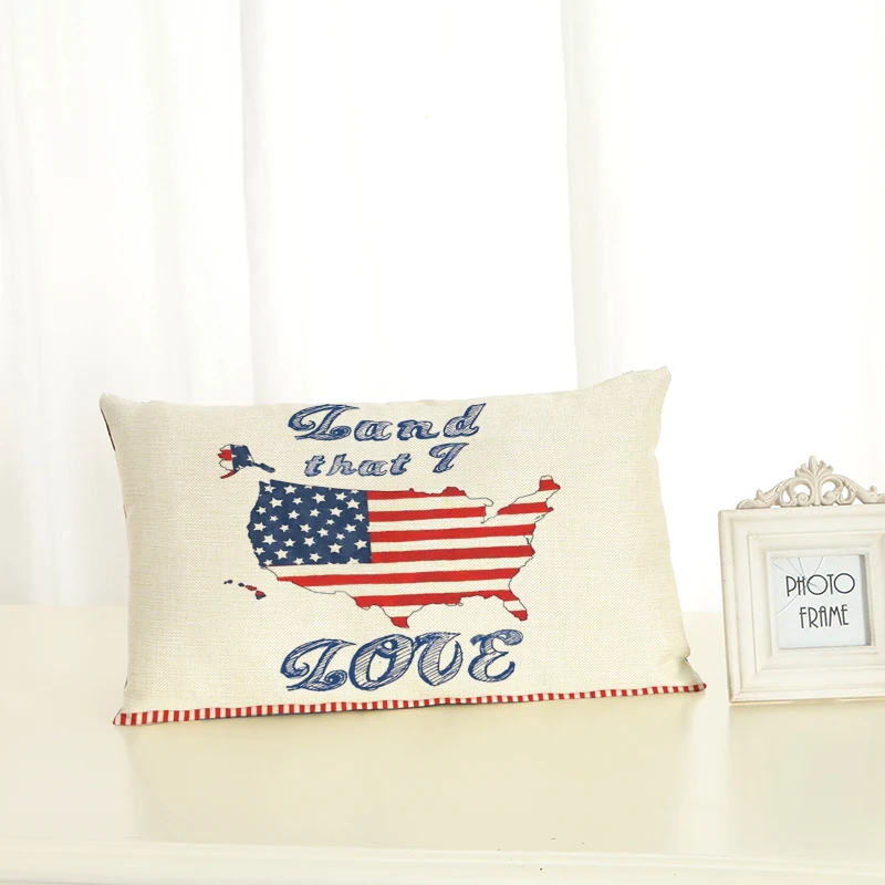 

HD 30x50 National Flag Housewear Green Plant Chair Cushion Cover Soft Pillow Case Cojines Almofadas Cotton Linen Square