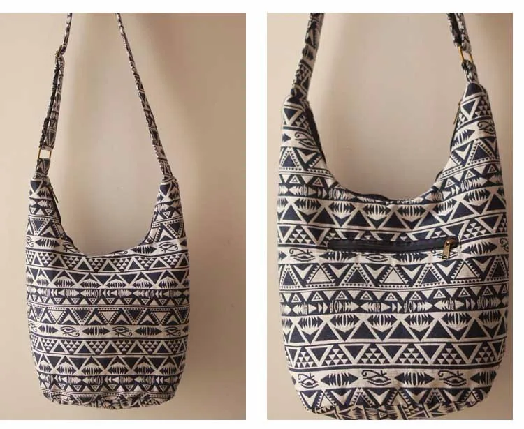  Hippie Hobo Sling Crossbody Shoulder Bag Purse Handmade Zip Ethnic Elephant Cotton Gypsy Boho Messenger Medium (6)