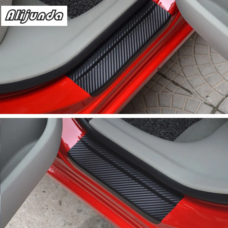 

4 pcs. Car Carbon fiber sticker Stickers Threshold Cover Anti Scratch Sticker for Citroen C-Quatre C-Triomphe Picasso C1 C2 C3