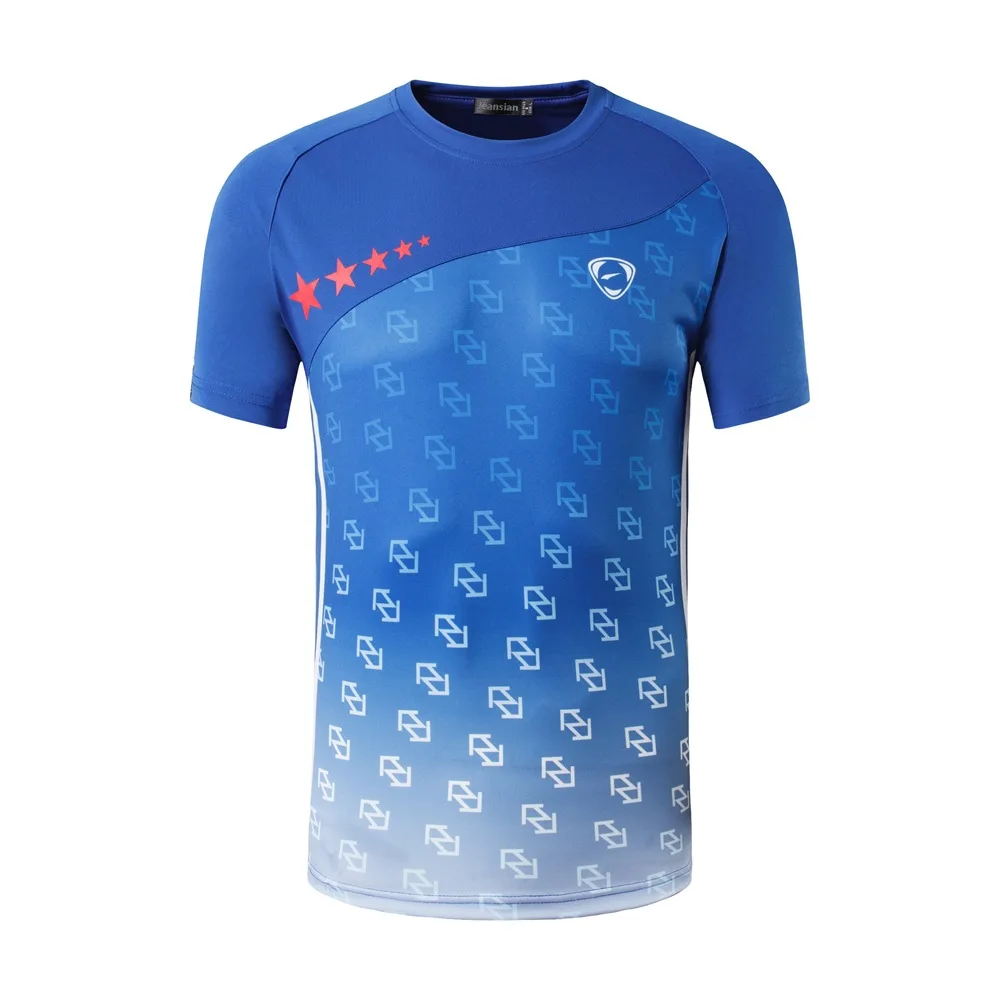 Los hombres directo T camisas cuello seco rápido corriendo fitness entrenamiento Polos tops camisetas ropa de bádminton ropa directo camisa de deporte