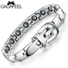 Los hombres de moda personalizada mujeres de la salud magnética pulsera del wristband del brazalete de acero titanium de lujo joyería b977 amistad mejor regalo
