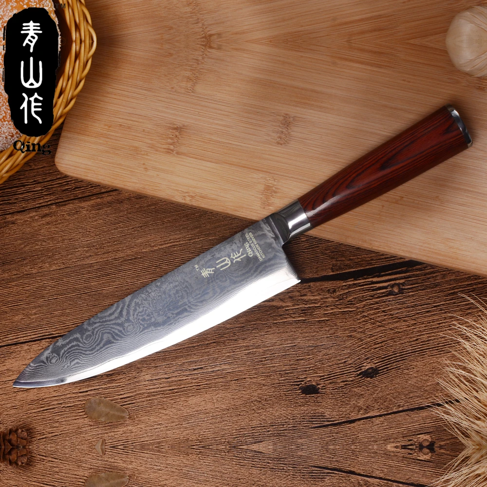 QING 3 шт. набор кухонных ножей традиционная кованая обработка дамасских 5 &quot 8&quot 8