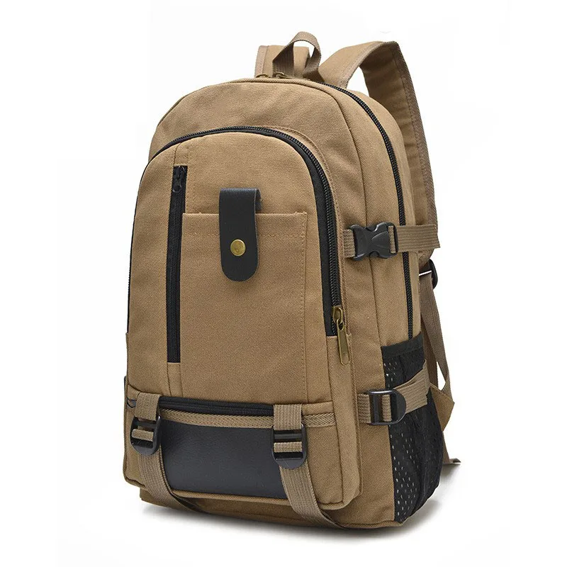 Outdoor  Men's Canvas Rucksack Hiking Camping Army Military Waterproof Sports Bags Trekking Travel Mountain Backpack Sports