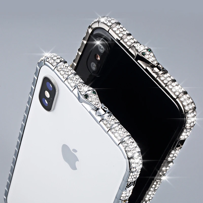 Роскошный блестящий чехол с металлической рамкой для iphone 6, 7 plus, 8 X XS, XR MAX, блестящая задняя крышка из закаленного стекла, чехол для телефона