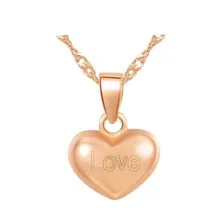 Fashion 18K Gold Love Heart Necklace Pendant Charm Gold White Rose Color Polished For Women AU750 Jewelry Fine Gifts Fashion 18K Gold Love Heart Necklace Pendant Charm Gold White Rose Color Polished For Women AU750 Jewelry Fine Gifts