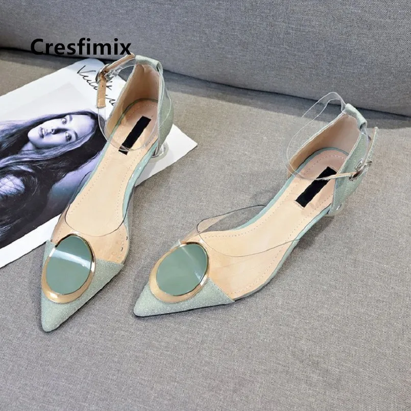 

Women Cute High Quality Green Buckle Strap High Heel Shoes Lady Casual Spring & Summer High Heel Pumps Tacones Altos C5262