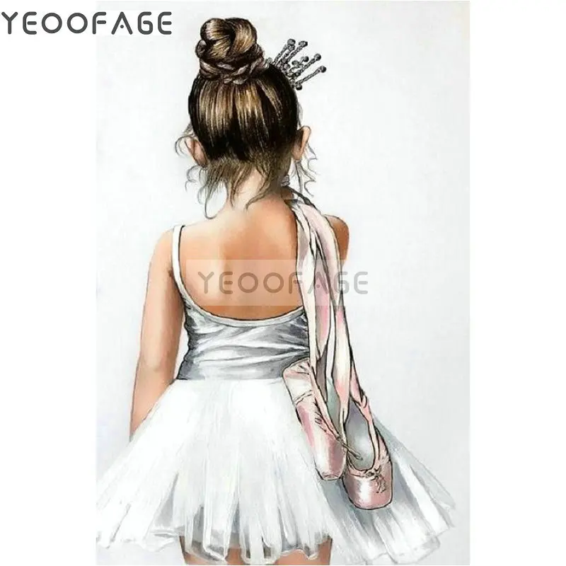 

Diy 5D diamond Embroidery Ballet girl Diamond Painting Cross-Stitch ballet shoes Needlework puzzle square Drill Home Decor