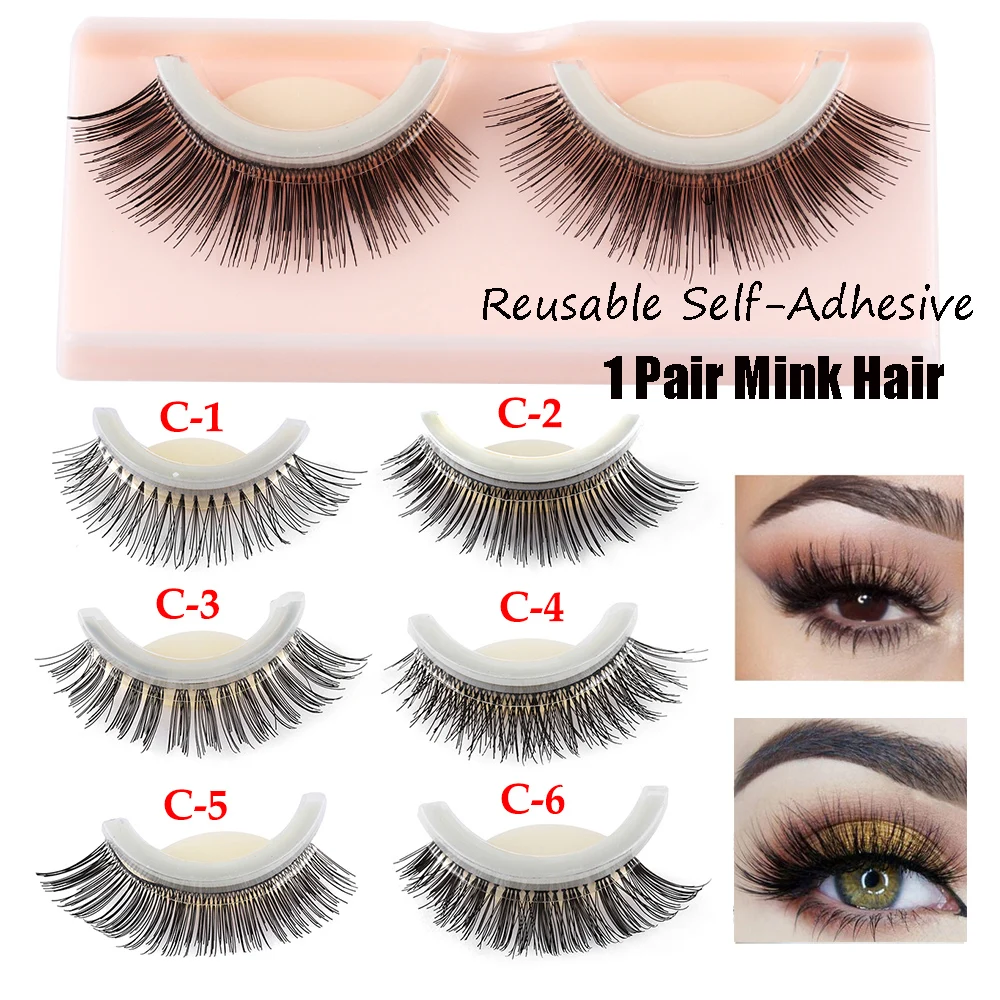 1 Box 3D Handmade Self adhesive Eyelashes Makeup False Eyelashes
