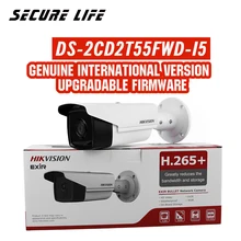 Free shipping English version DS-2CD2T55FWD-I5 5MP Ultra-Low Light Network Bullet IP security Camera POE SD card 50m IR H.265+