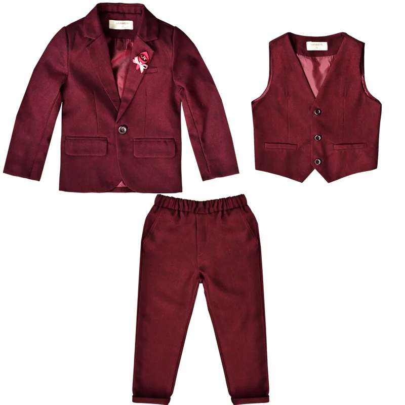 

Boys Suits For Weddings 2019 New Autumn Boys Suits Blazers 3pcs Coat+Vest+Pants Chlidren Clothing Sets Kids Suit