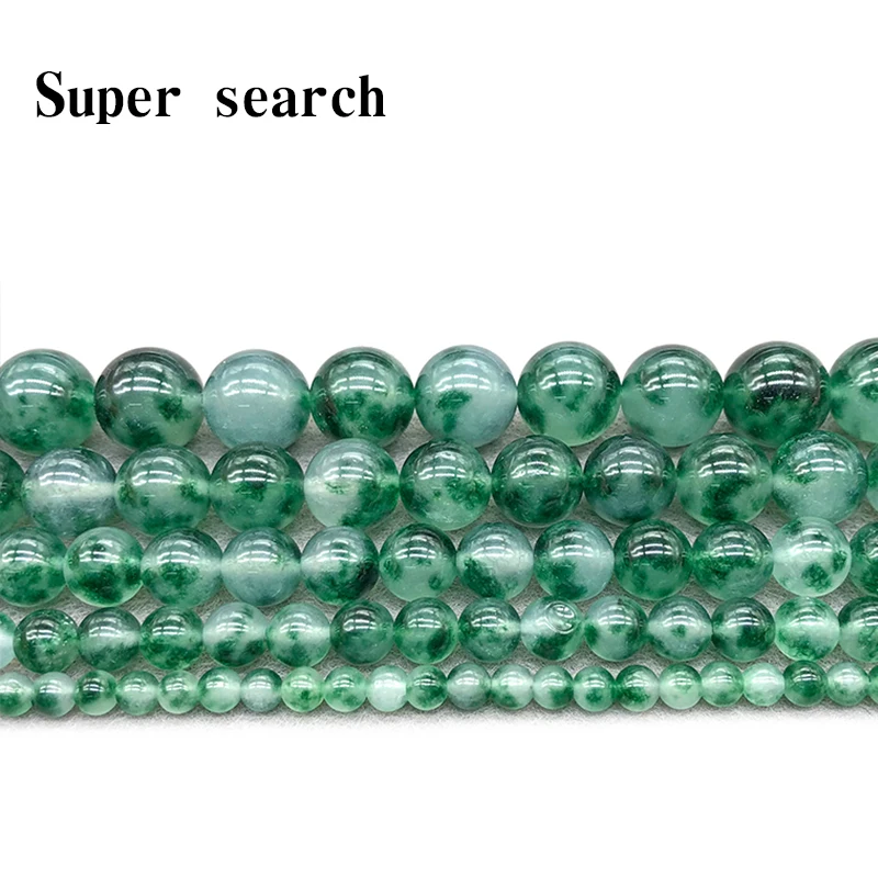 

Hot Sale Fashion Green Chalcedony Beads Round Shape Beads Ball Loose Diy Semi-precious Stone 15inch Jewelry Necklace Eardrop
