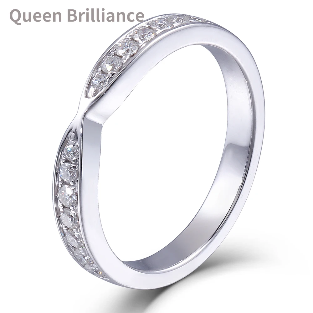 

Queen Brilliance 2.85MM Width Lab Grown Moissanite Diamond Half Eternity Anniversary Wedding Band Ring 925 Sterling Silver Rings