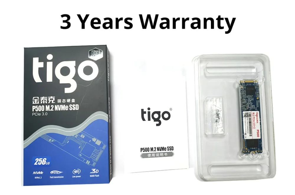 Tigo 256GB SSD PCIe M.2 NVMe 2280 Internal Solid State Drive PCI-e 3.0 x2 Desktop Laptop PC P500 HDD Internal hard drive -