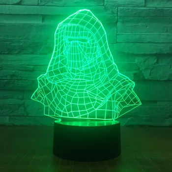 

New Home Decor Darth Vader Helmet Acrylic 3D Night Lamp LED Bedside Light with 7 Colors Change Dropship