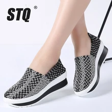 STQ/; Летняя женская обувь на платформе; женские повседневные тканевые кроссовки на платформе без застежки; женские кроссовки на танкетке; обувь; 755