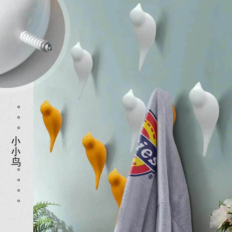 Bird Decoration Hook Creative Wall Decoration Bedroom Door Hook Three-dimensional Single Hook  Resin Gift