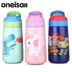 ONEISALL 480 ML taza de alimentación del bebé de los niños termo bebedor con paja con para la escuela aislados Drinkware taza portátil mango ONEISALL 480 ML taza de alimentación del bebé de los niños termo bebedor con paja con para la escuela aislados Drinkware taza portátil mango