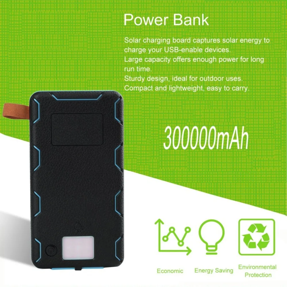 30000 мАч солнечный power Bank водостойкий три раза power bank портативное зарядное устройство источник питания с кемпинговым светом для мобильного