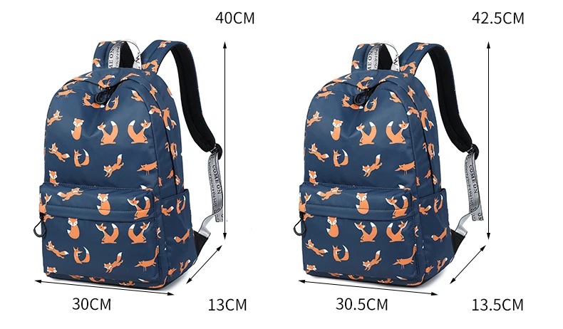 WINNER Cute Animal Fox Printing School Backpacks Waterproof Women Bag Laptop Backpack Female Mochila Bolsas E Sacolas (5)
