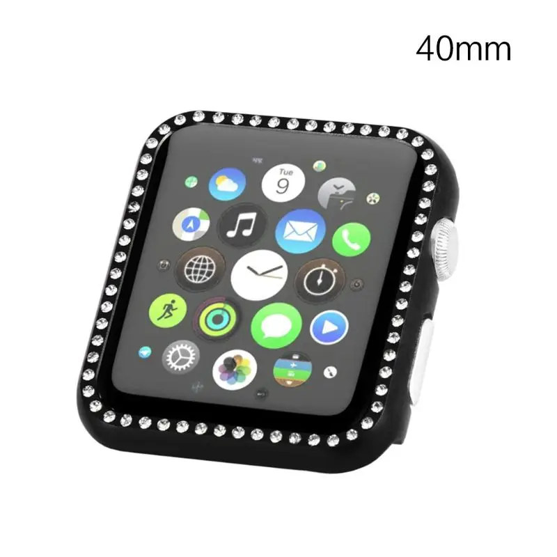 

Anti-fall Aluminum Alloy Metal Frame Crystal Protective Cover Shell Diamond Watch Case for Watch 44MM/40MM iWatch Series 4 Parts