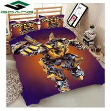 GOANG детского постельного белья, Комплект постельного белья, простыня, пододеяльник, подушка чехол микрофибра ткань 3d цифровая печать изображением мультяшного робота, домашний декор