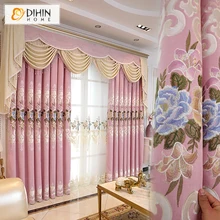 Розовые оконные шторы европейские шторы роскошные вышитые затемненные занавески для гостиной 1 панель