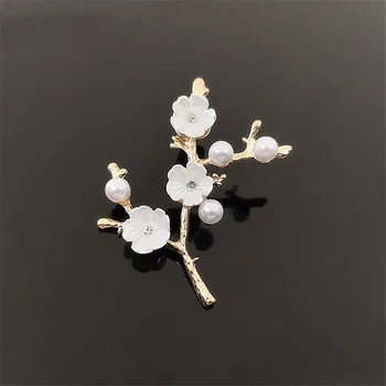 

50pcs Plum Blossom Flower Brooch Hairpin Headwear Rhinestone Applique Metal Flatback Accessories strass Jewelry Wedding Decor