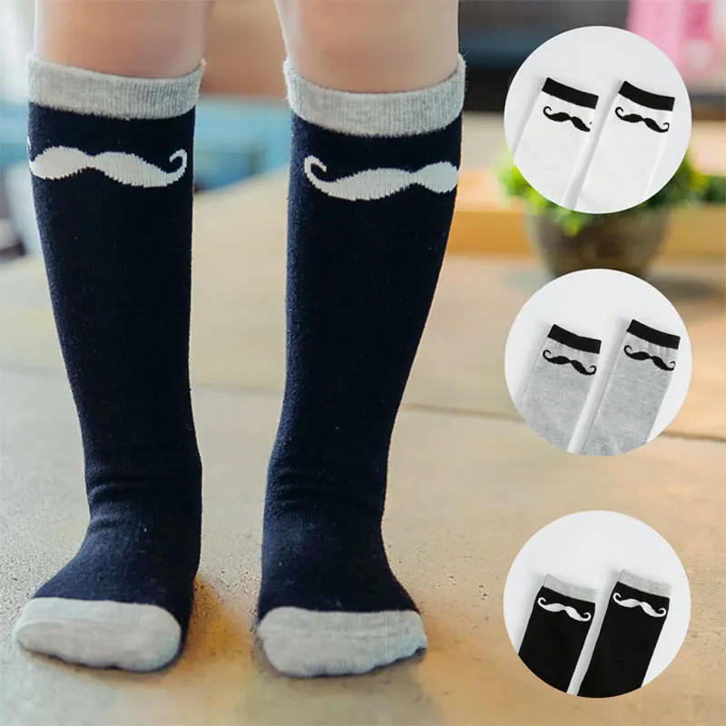 Moustache Boys Knee Socks Kids Cartoon Cute Children Warm Girls Socks