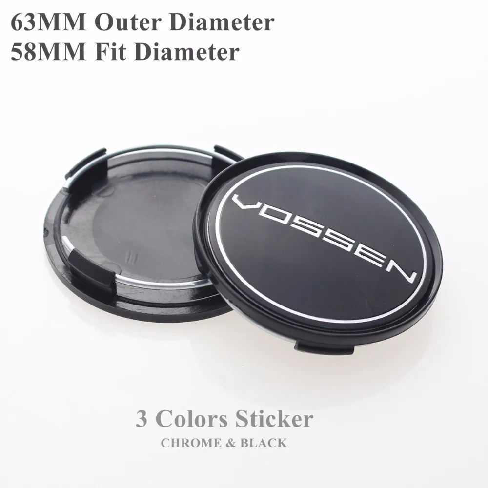 

Black/Chrome 63MM Center Caps For Rims Wheel Hub Cap Vossen Emblem Sticker Calota Tampa Centro Roda SET OF 4 KOM POWER