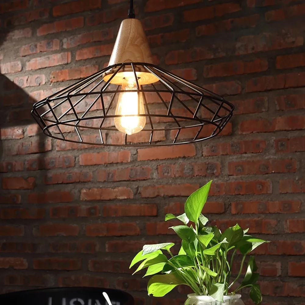 

Retro Nordic Industrial Country Loft Lamp Iron&Wood Pendant Light Art Loft Drop Lamp For Bar/Cafe/Study/Warehouse lustre
