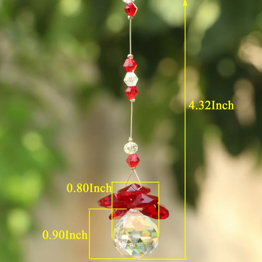 Красный хрустальный шар Suncatcher фэн-шуй Призмы кулон маятник висит декор окна 20 мм