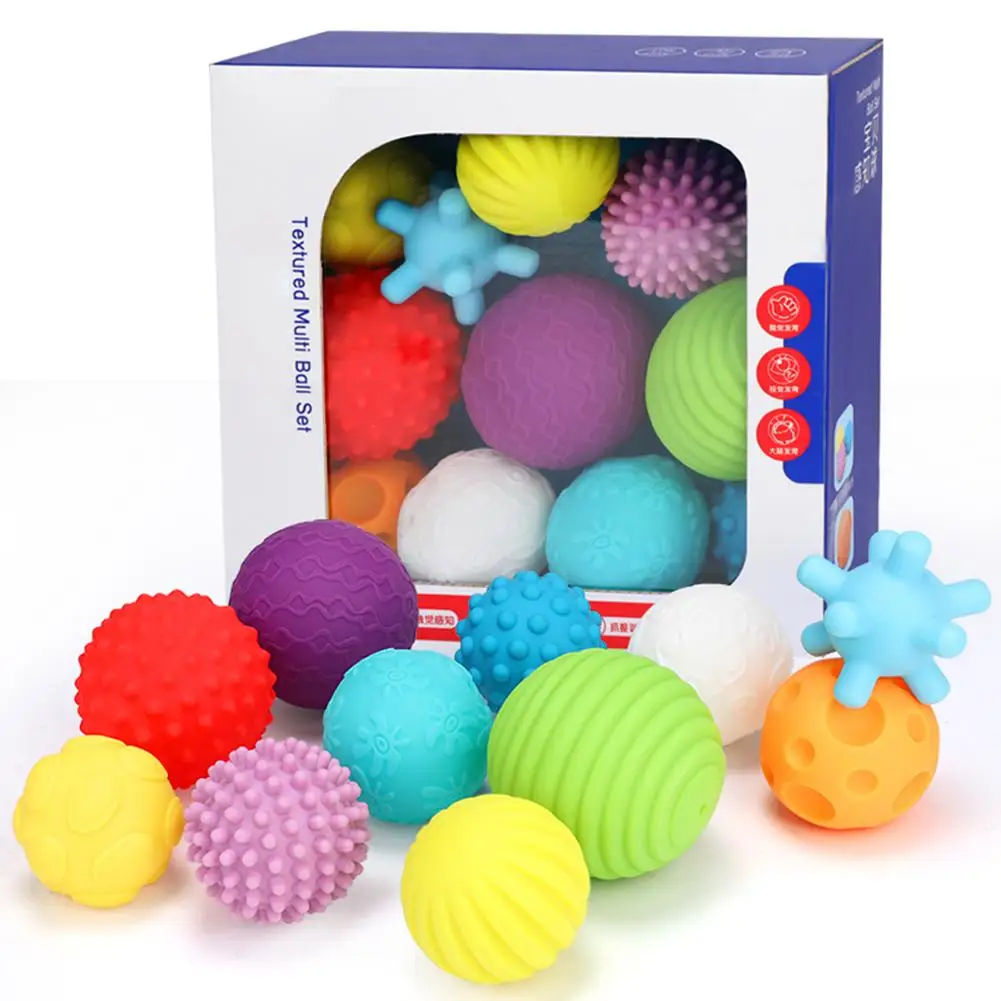 Baby Toy Hand Catch Ball Touch Massage Soft Ball Color Bouncy Ball