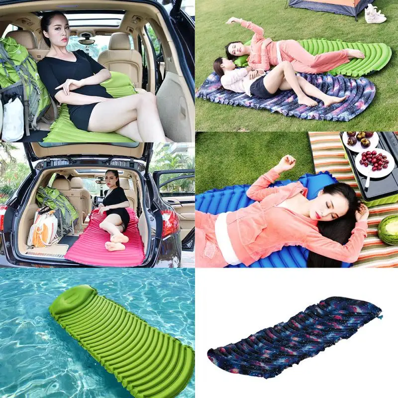 

Apricot Inflatable Car Mobile Cushion Seat Sleep Rest Mattress Air Bed Apr16 Drop Shipping