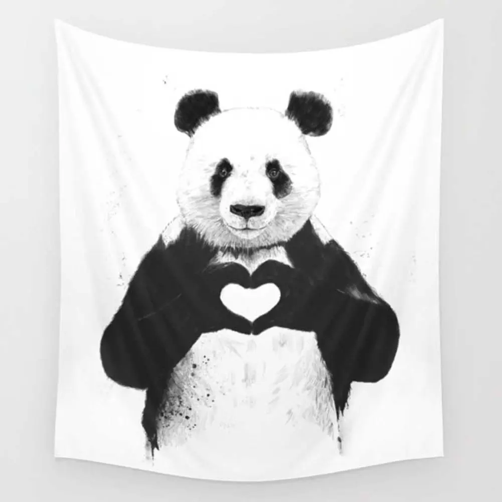 Cute Panda Printed Wall Art Hanging Tapestry Dorm Decor (Panda)in Tapestry from Home & Garden