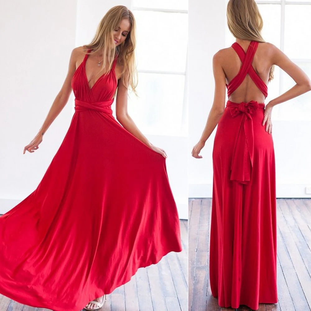 

AvoDovA Women Party Club Long Dresses 2019 Summer Bandage Maxi Dress Bridesmaids Convertible Sexy Beach Dress