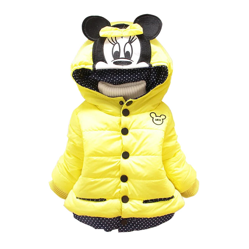 

1-4 Years Girls Jacket Keeping Warm Kids Clothes Winter Minnie Coats For Girls Lovely Baby Girl Clothes Children Clothing