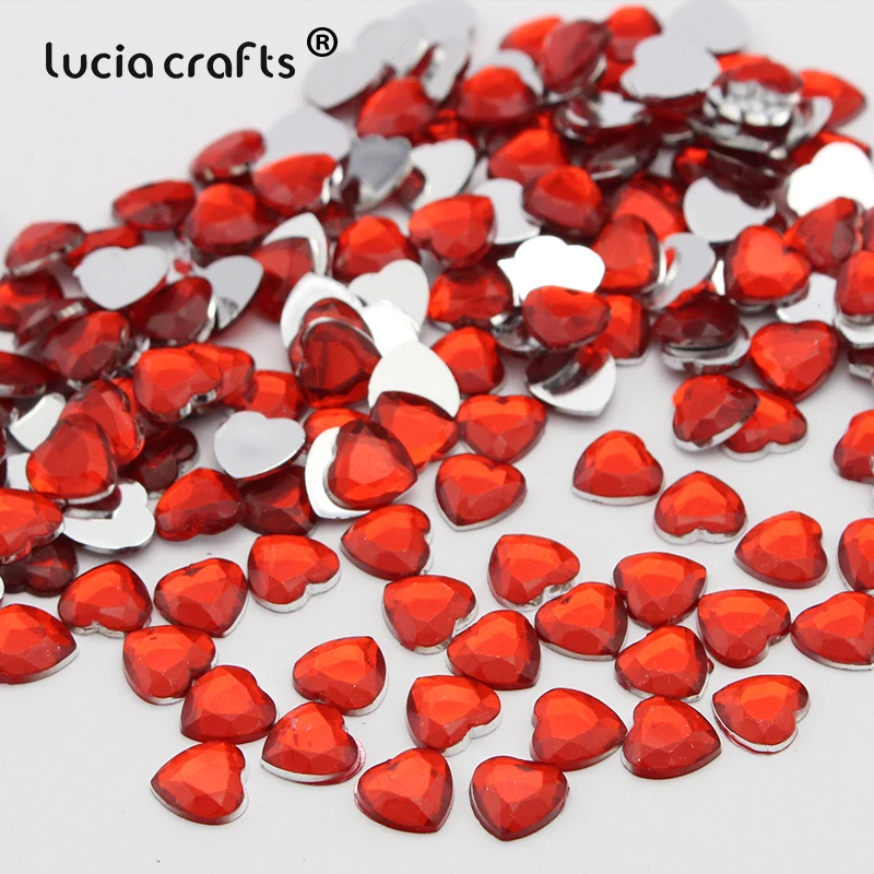 Lucia crafts 8 мм Сердце Стразы Аксессуары для одежды и ювелирных изделий бисер DIY Имитация бриллианта(250 шт./лот) G0411