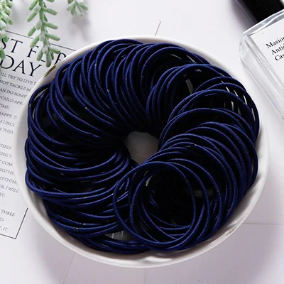 50pcs dark blue 50/100 шт Для женщин 4,5 см нейлон, резинки для волос, "конский хвост", резинка для волос резинки лента для волос аксессуары для волос Головные уборы - Цвет: 50pcs dark blue
