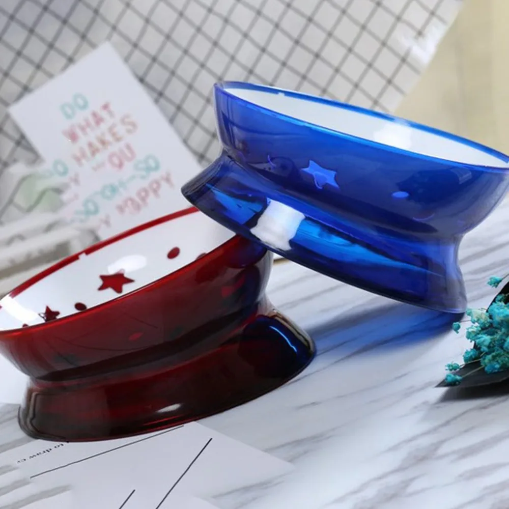 

Crystal tilt neck food bowl Tilting Cat Bowl Dog Bowl Non-slip Wearable Safe Non-toxic Pet Products Dropshipping