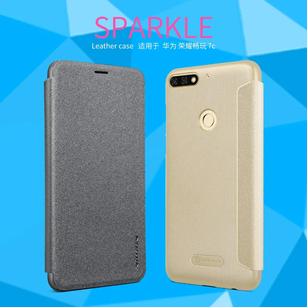 Кожаный чехол для huawei honor 7C, серия NILLKIN Sparkle, пластиковый PU кожаный чехол-книжка для honor 7C, чехол-книжка