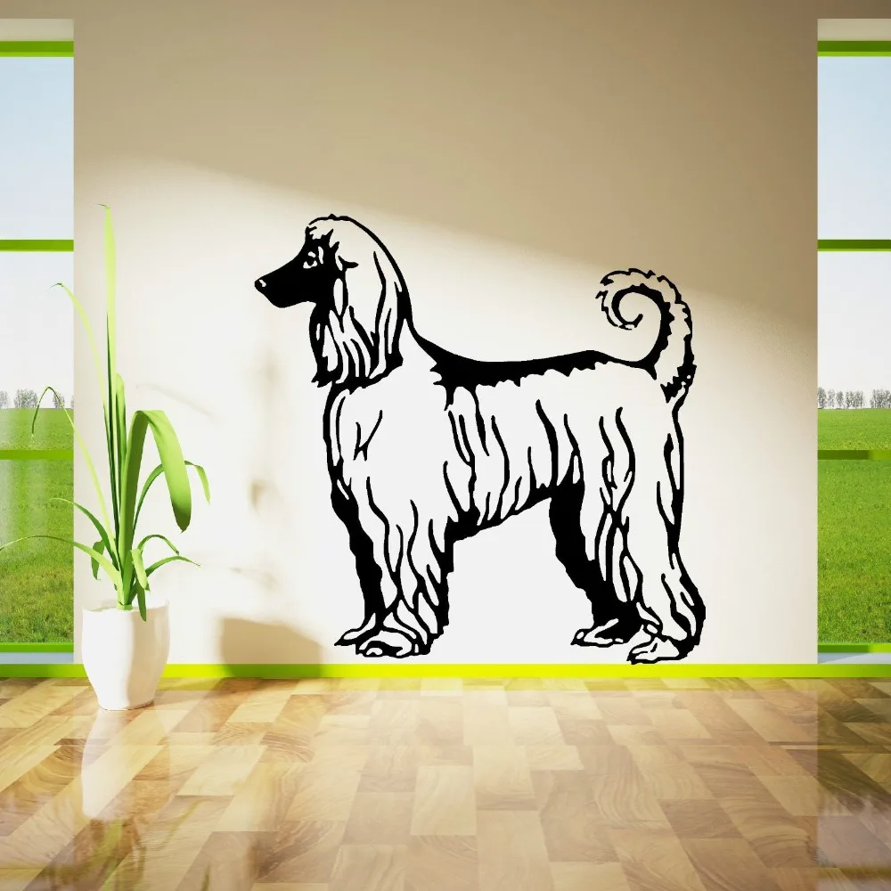 

Afghan hound dog series free shipping vinyl wall stickers mural art of home decor living room wall decals animal F-159
