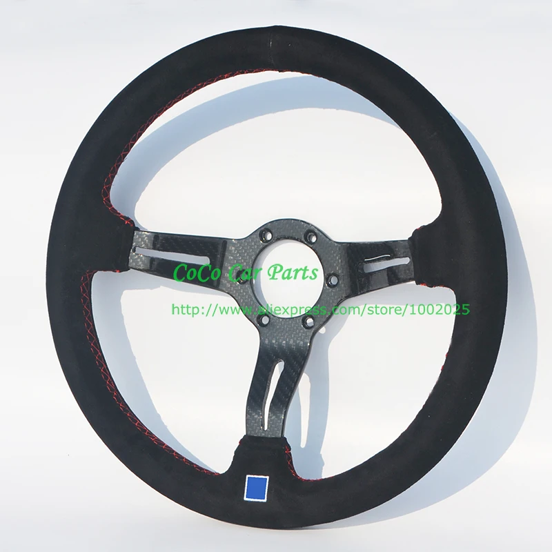 Suede leather carbon fiber steering wheel  (1)